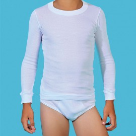 Camisetas térmicas niño manga larga 100% algodón peinado canalé
