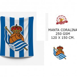 Manta coralina REAL SOCIEDAD 120x150