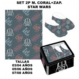 Star Wars SET 2P CORALINA BLANKET AND SLIPPERS
